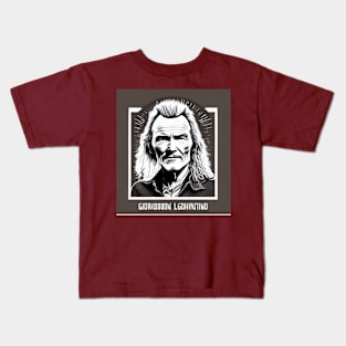 Gordon Lightfoot Retro design Tribute T-Shirt Kids T-Shirt